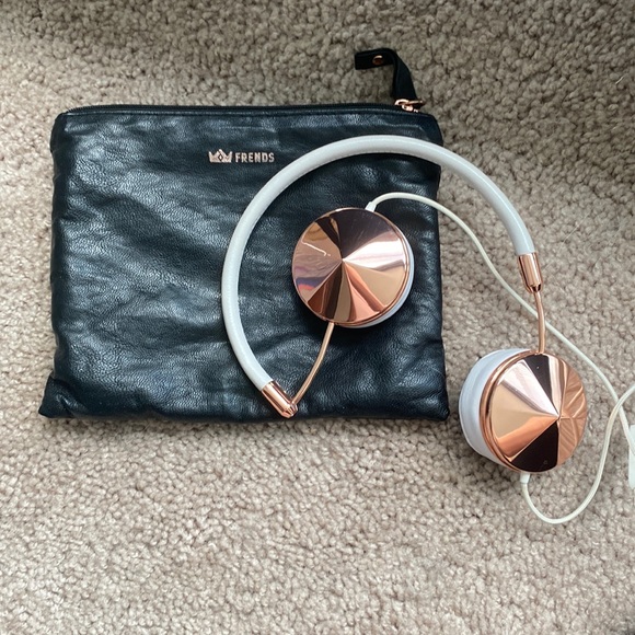 Layla leather & rose gold-tone headphones